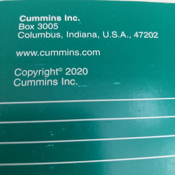 Cummins Owner's Manual B6.7 CM2450 B155B 2020 Edition Engine Maintenance Parts - Picture 11 of 16